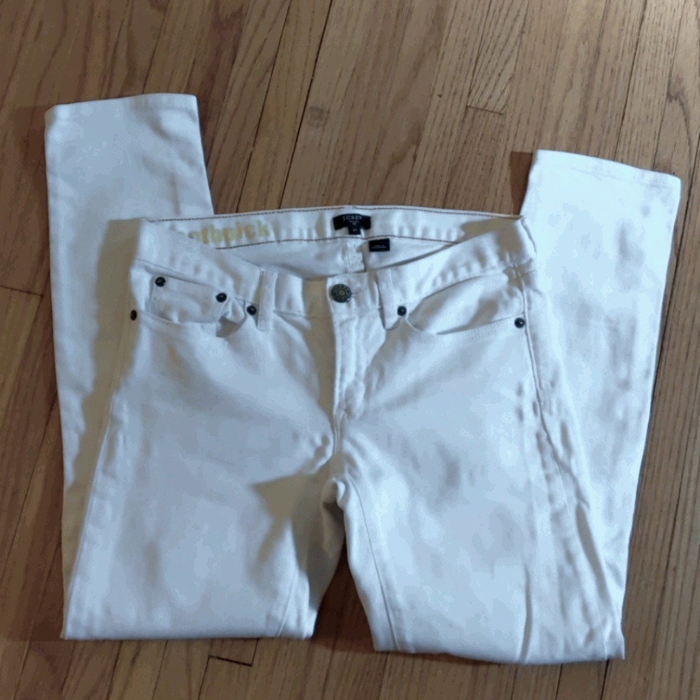 J  Crew Toothpick white stretch denim jeans-sz 27